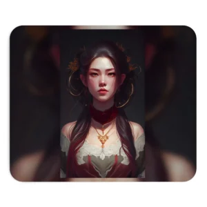 Gilded Crimson Portrait Mouse Pad
