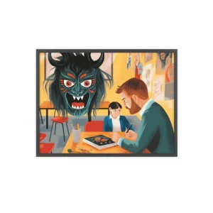 Teacher and Student Monster Mask Framed Poster