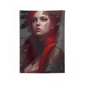 Red Haired Fantasy Woman Wall Tapestry