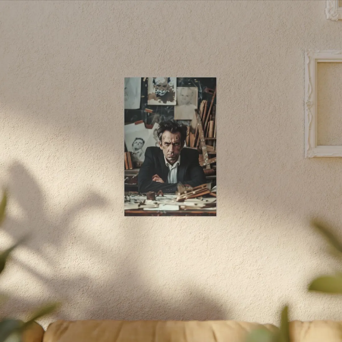 Intimate Self-Reflection: A Man's Portrait - Canvas
