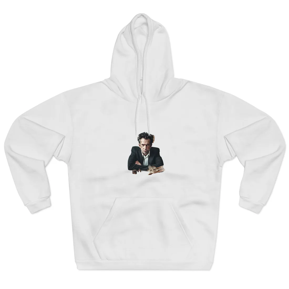 Intimate Self-Reflection: A Man's Portrait - Hoodie (White)