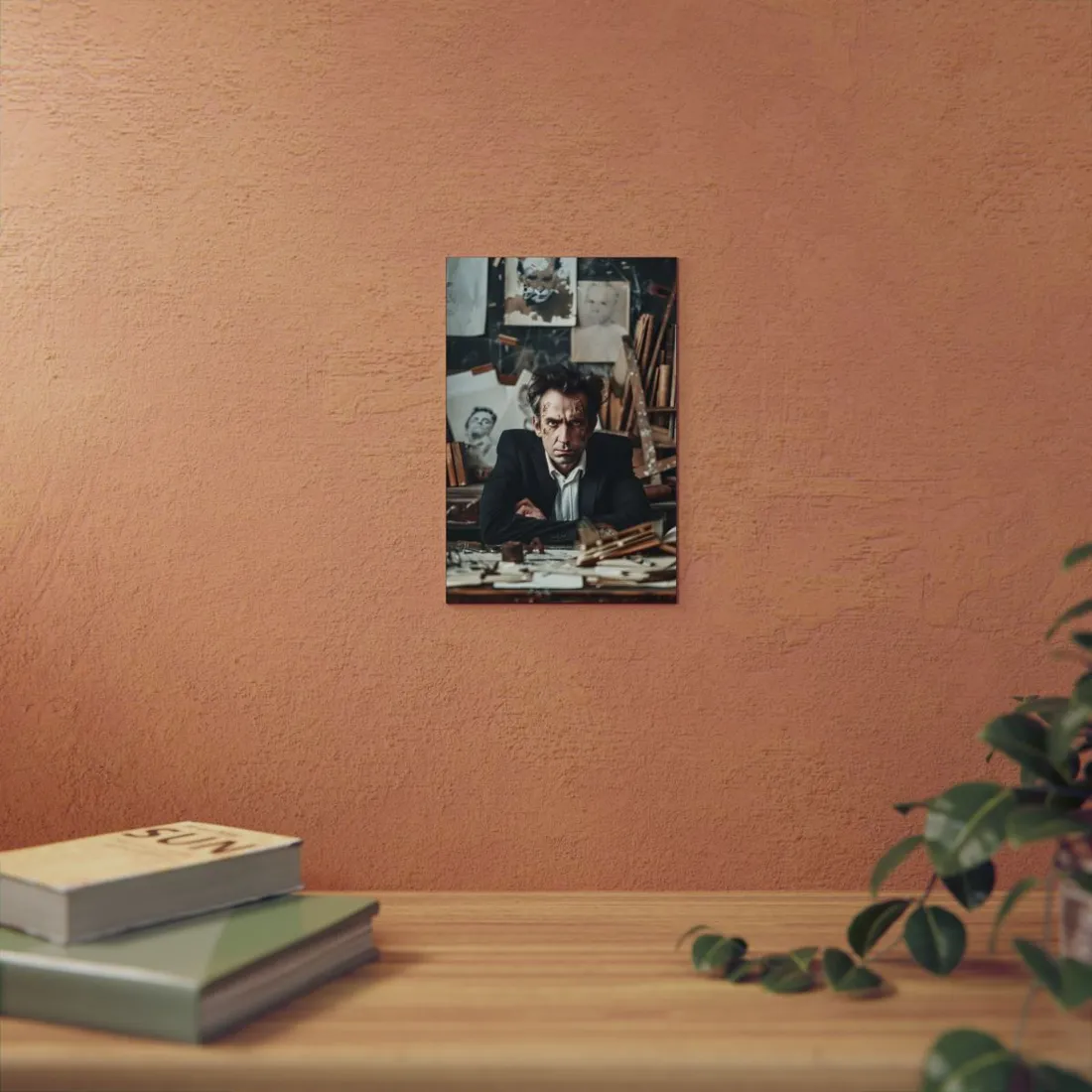 Intimate Self-Reflection: A Man's Portrait - Metal Poster