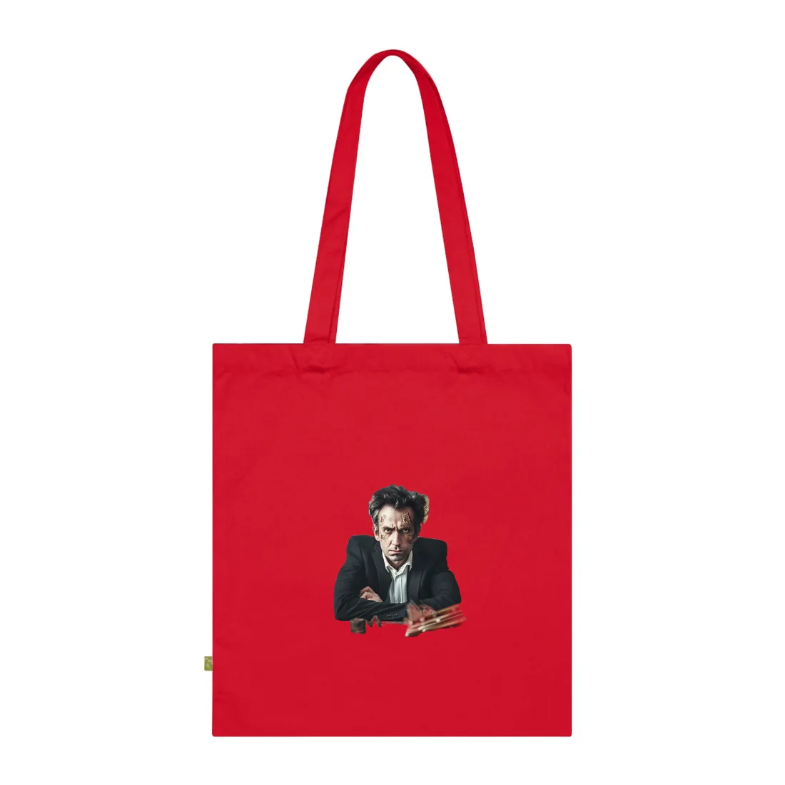 Intimate Self-Reflection: A Man's Portrait - Tote Bag (Classic Red)