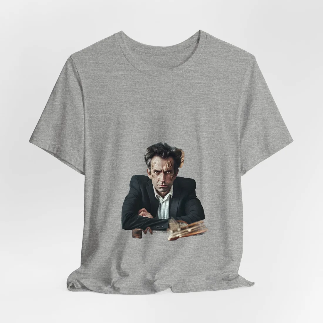 Intimate Self-Reflection: A Man's Portrait - T-Shirt (Athletic Heather)