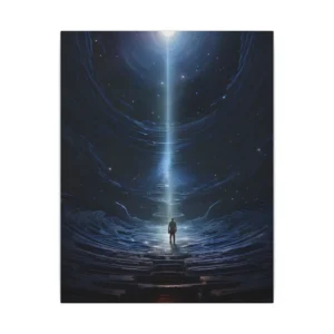 Figure Beneath a Starry Sky Canvas Print