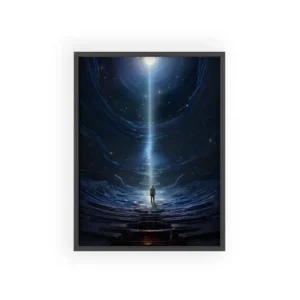Figure Beneath a Starry Sky Framed Poster