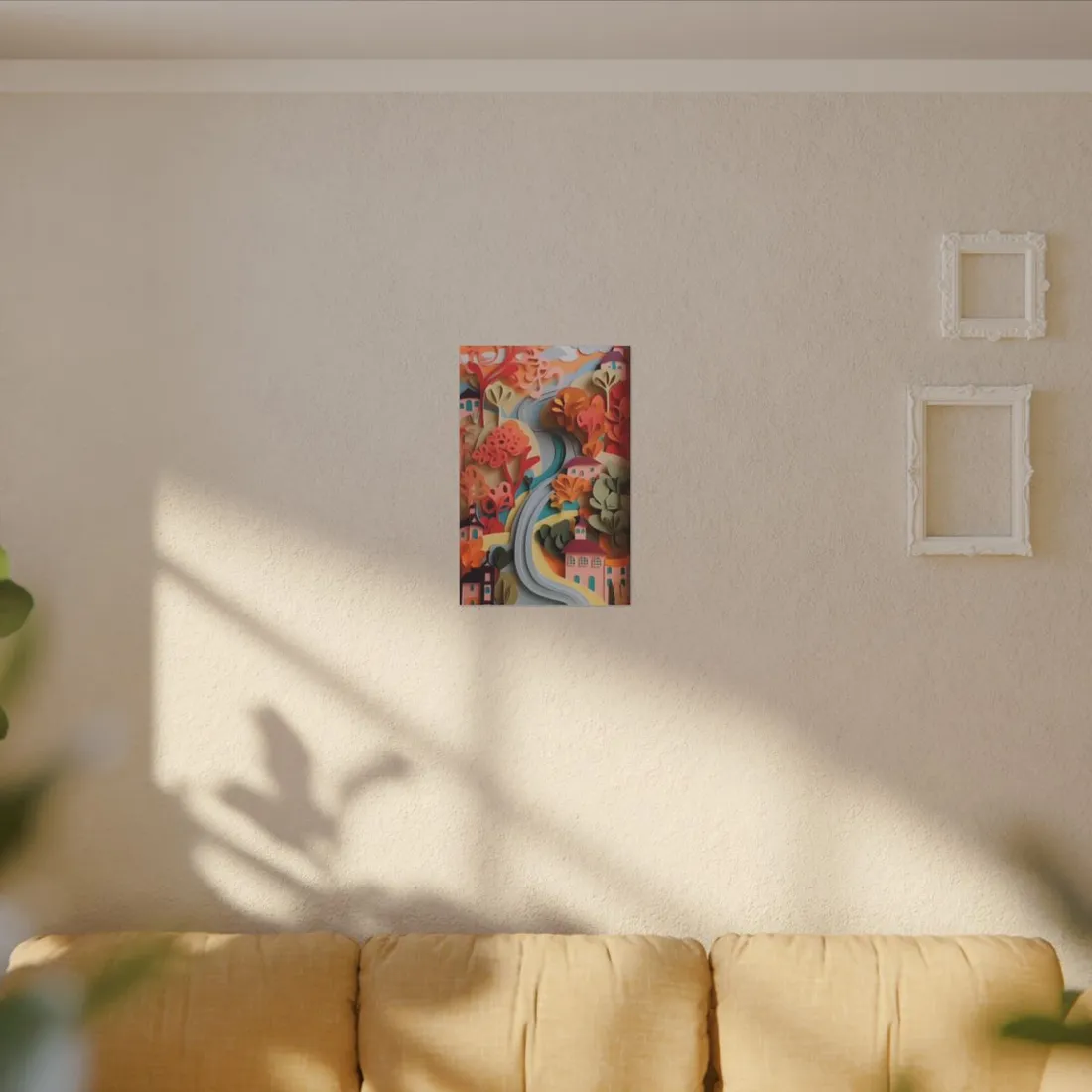 Intricate European Landscape: Paper Quilling - Canvas