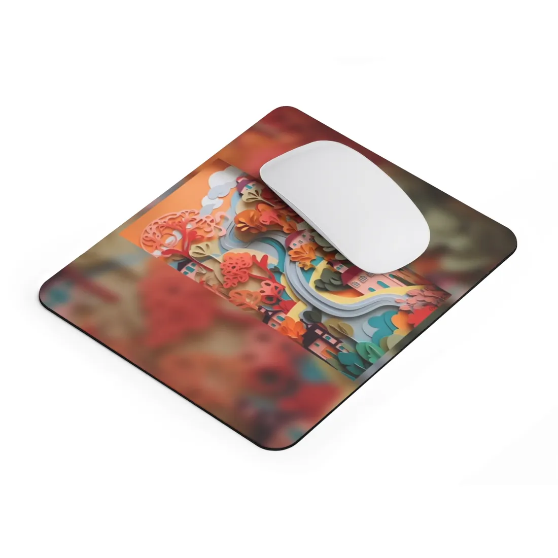 Intricate European Landscape: Paper Quilling - Mouse Pad
