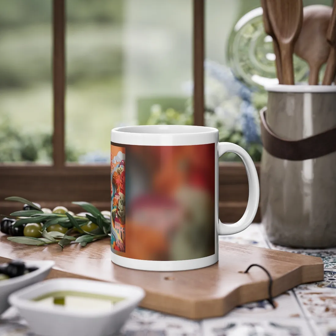 Intricate European Landscape: Paper Quilling - Mug