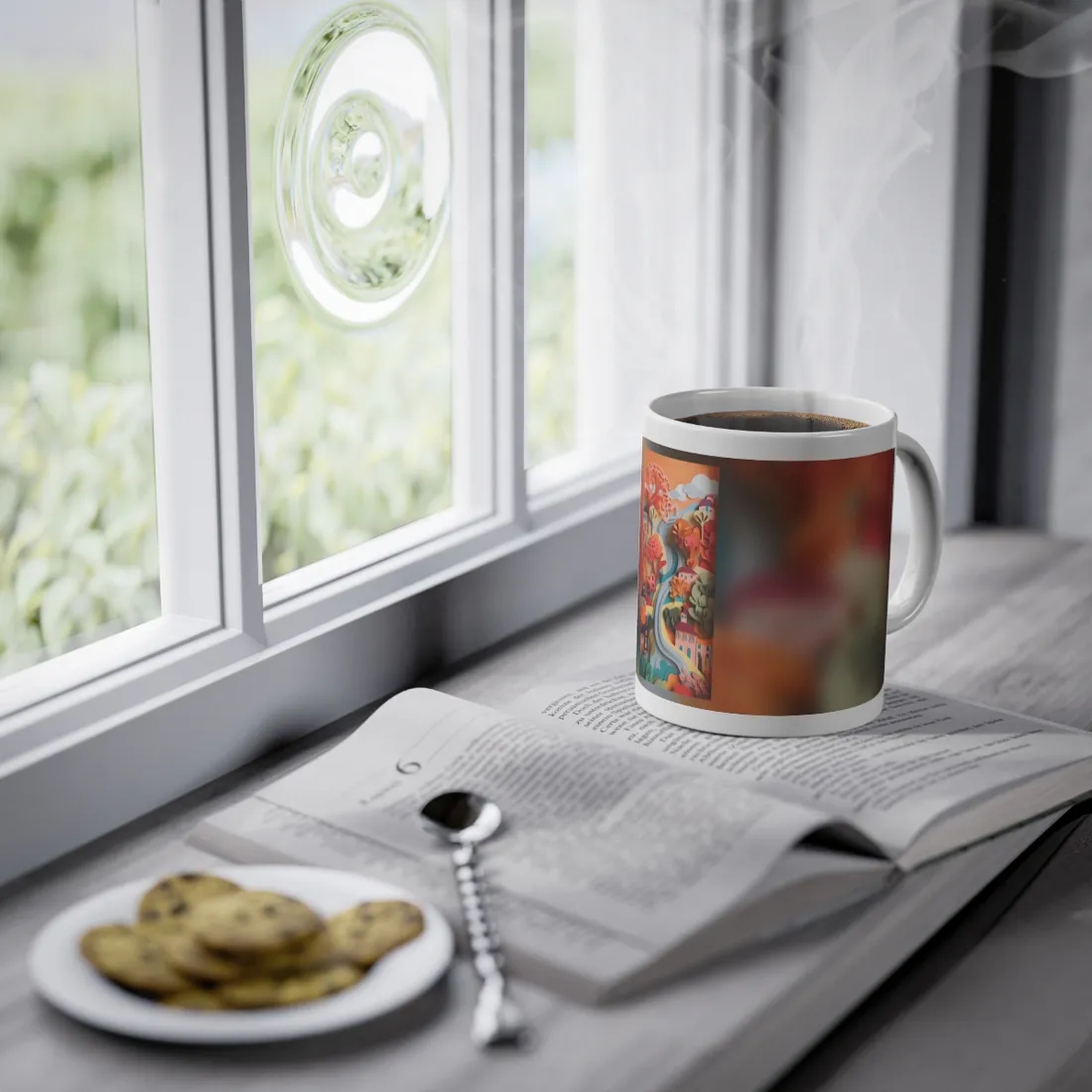 Intricate European Landscape: Paper Quilling - Mug