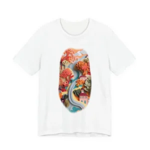 Colorful Paper Village Hillside T-Shirt