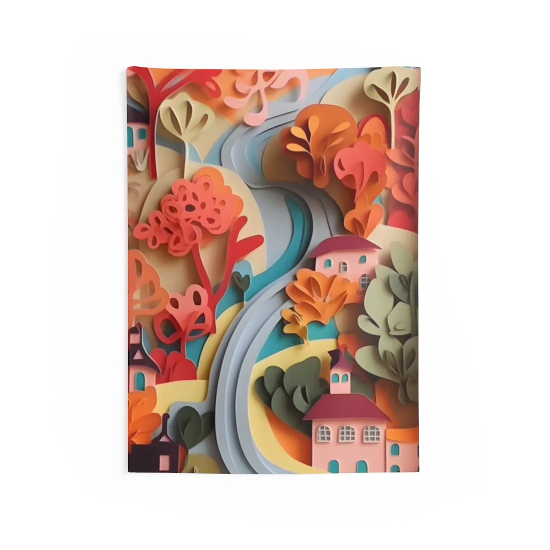 Intricate European Landscape: Paper Quilling - Wall Tapestry