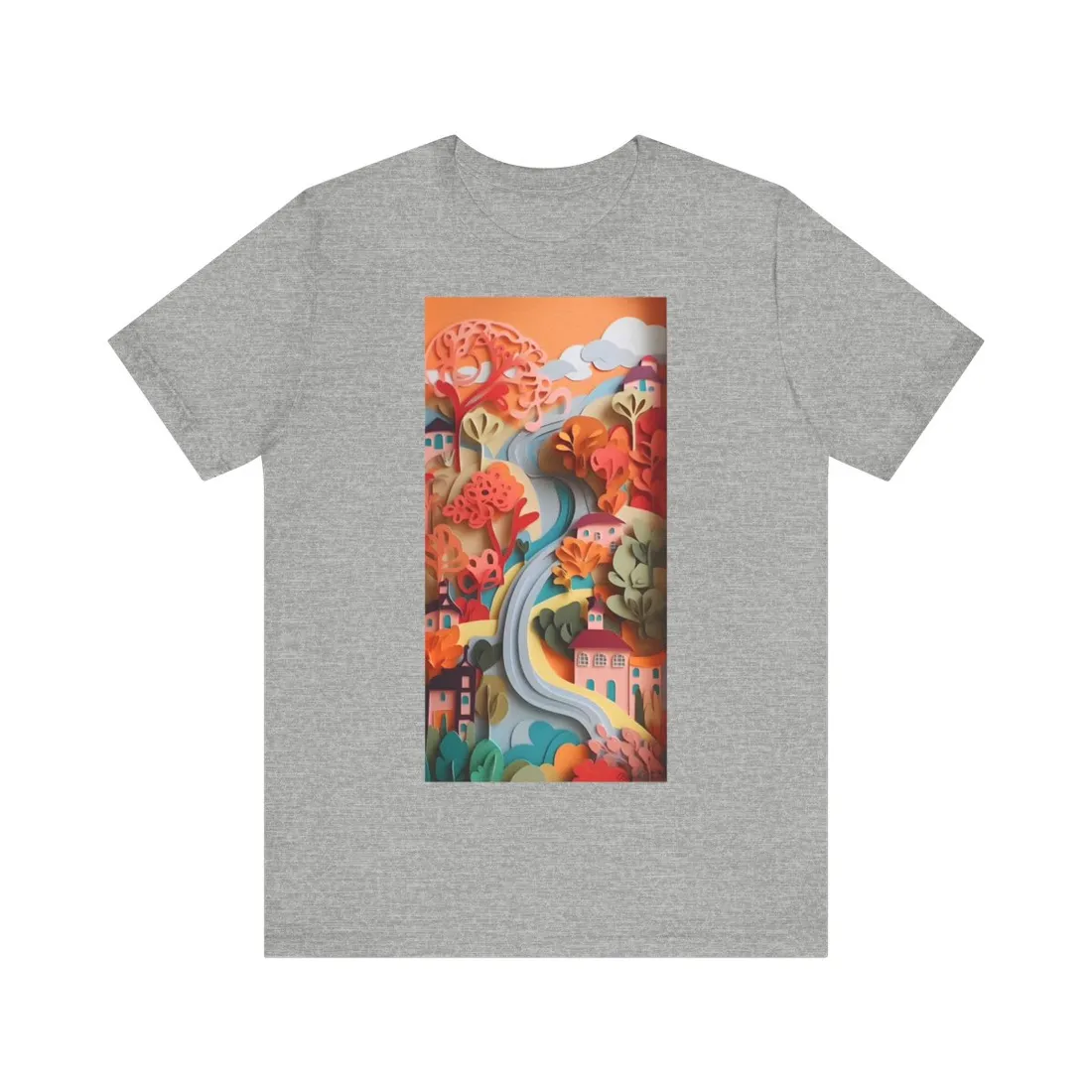 Intricate European Landscape: Paper Quilling - T-Shirt