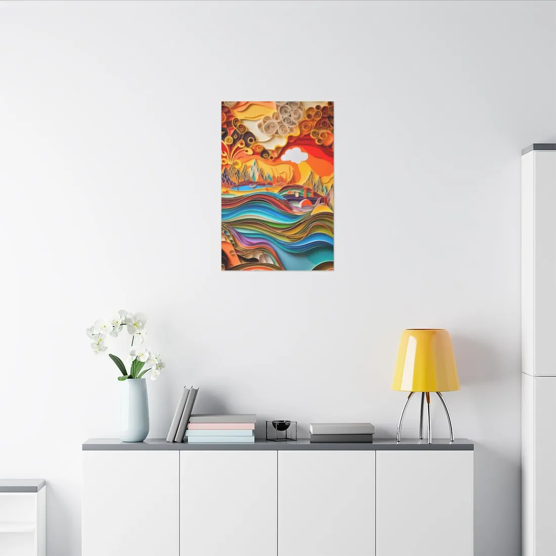 Intricate Indian Landscape: Hand-Crafted Paper Quilling - Canvas