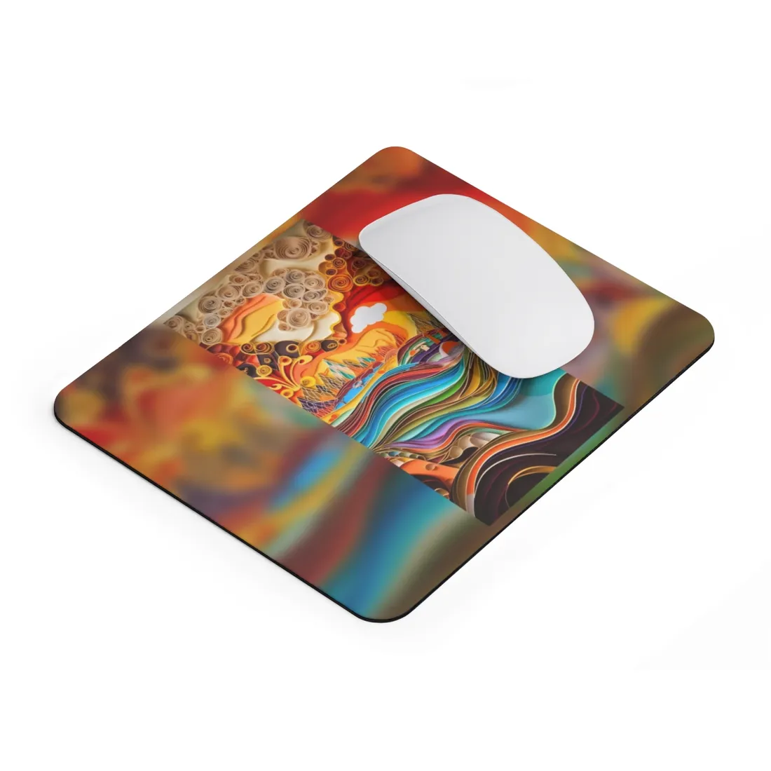 Intricate Indian Landscape: Hand-Crafted Paper Quilling - Mouse Pad