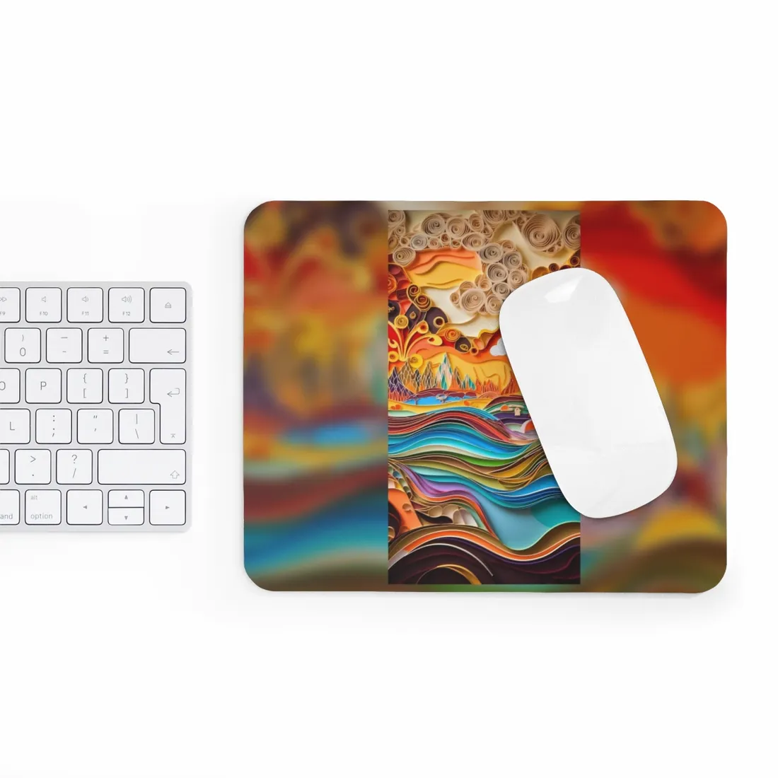Intricate Indian Landscape: Hand-Crafted Paper Quilling - Mouse Pad