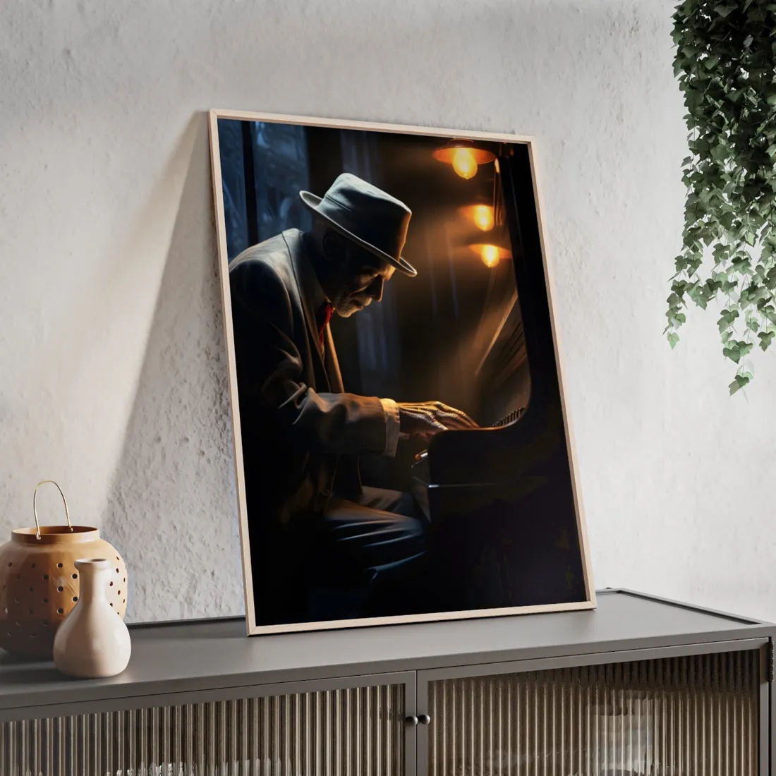 Intricate Piano Moment: Reflections of a Musician - Framed Poster