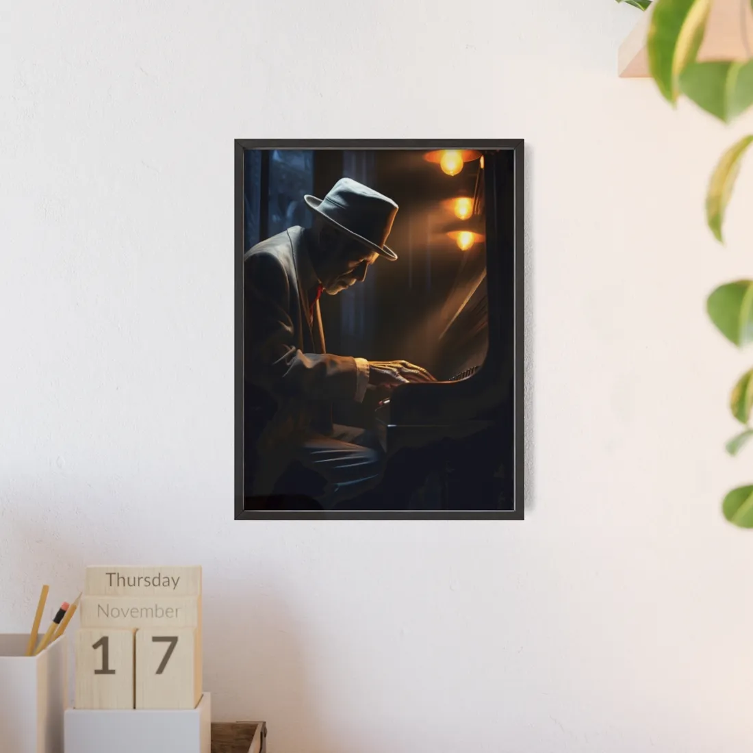Intricate Piano Moment: Reflections of a Musician - Framed Poster