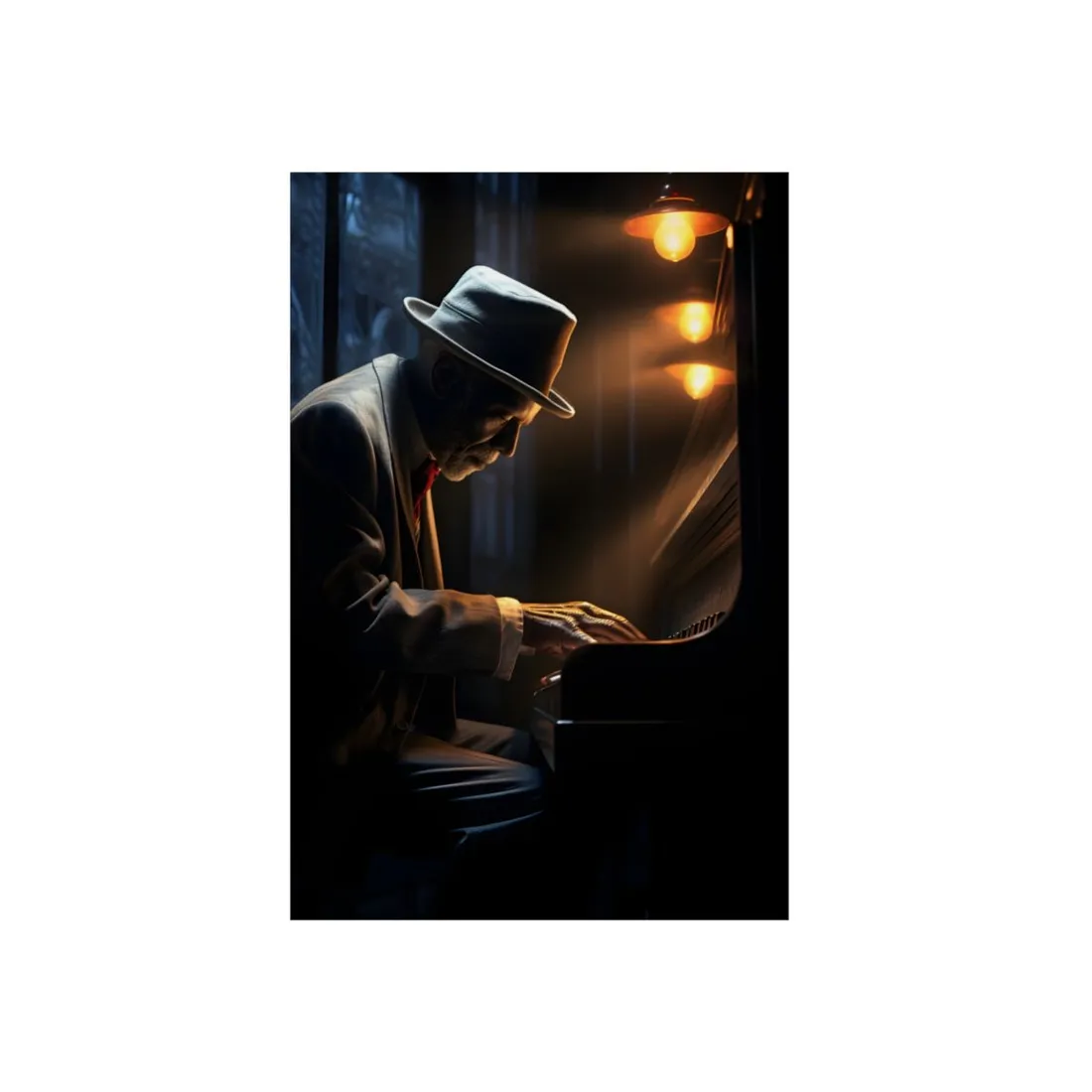 Intricate Piano Moment: Reflections of a Musician - Metal Poster