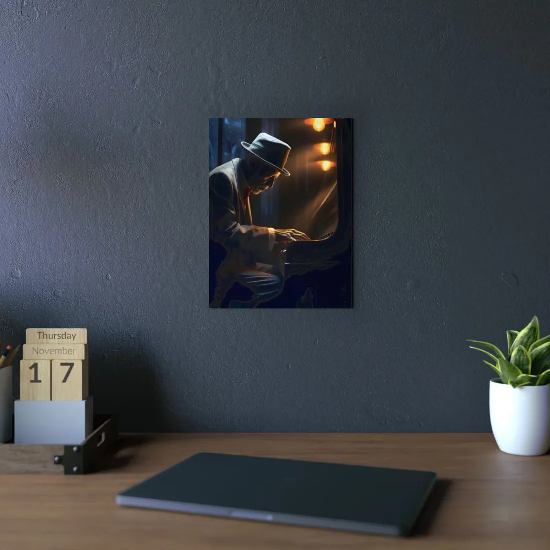 Intricate Piano Moment: Reflections of a Musician - Metal Poster