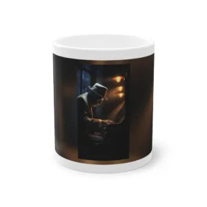 Lamplit Pianist in Shadow Mug