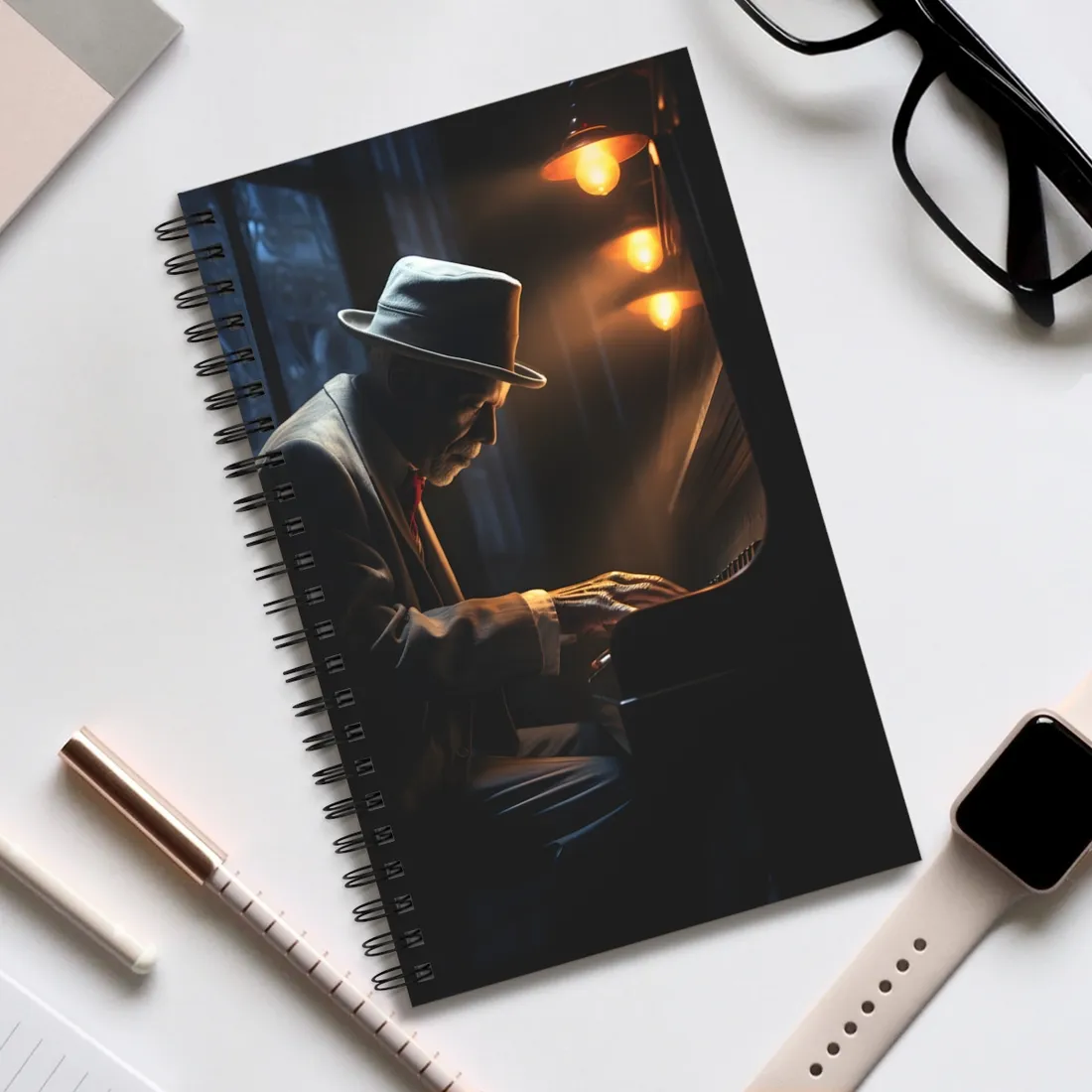 Intricate Piano Moment: Reflections of a Musician - Spiral Notebook