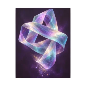 Iridescent Ribbon Loops Canvas Print