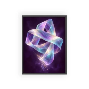 Iridescent Ribbon Loops Framed Poster