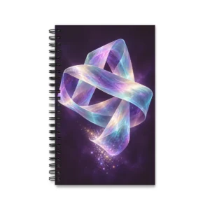Iridescent Ribbon Loops Spiral Notebook