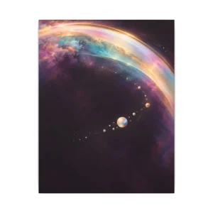 Iridescent Spheres in Nebula Canvas Print