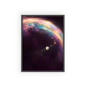 Iridescent Spheres in Nebula Framed Poster