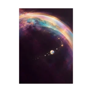 Iridescent Spheres in Nebula Poster