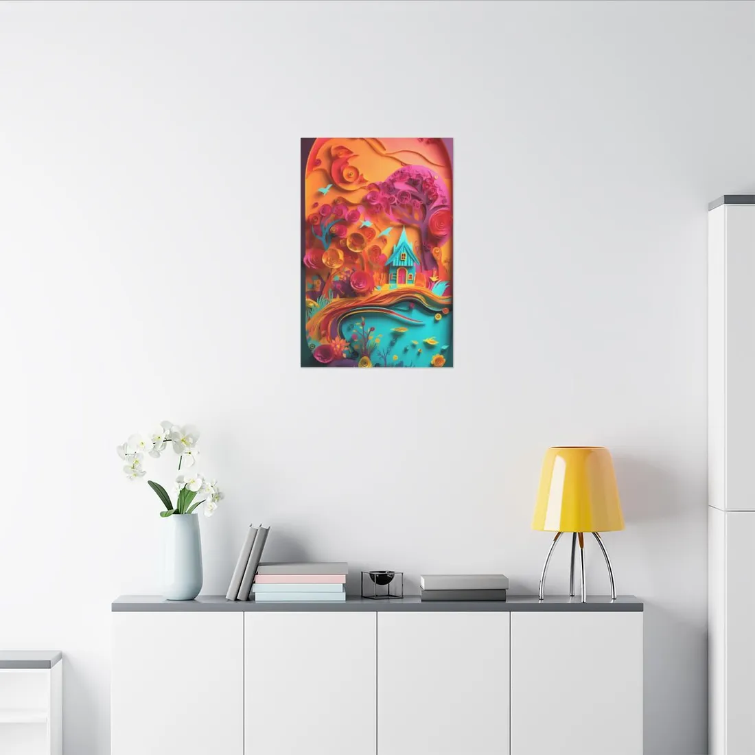 Island Oasis: Colorful Paper Quilling Paradise - Canvas