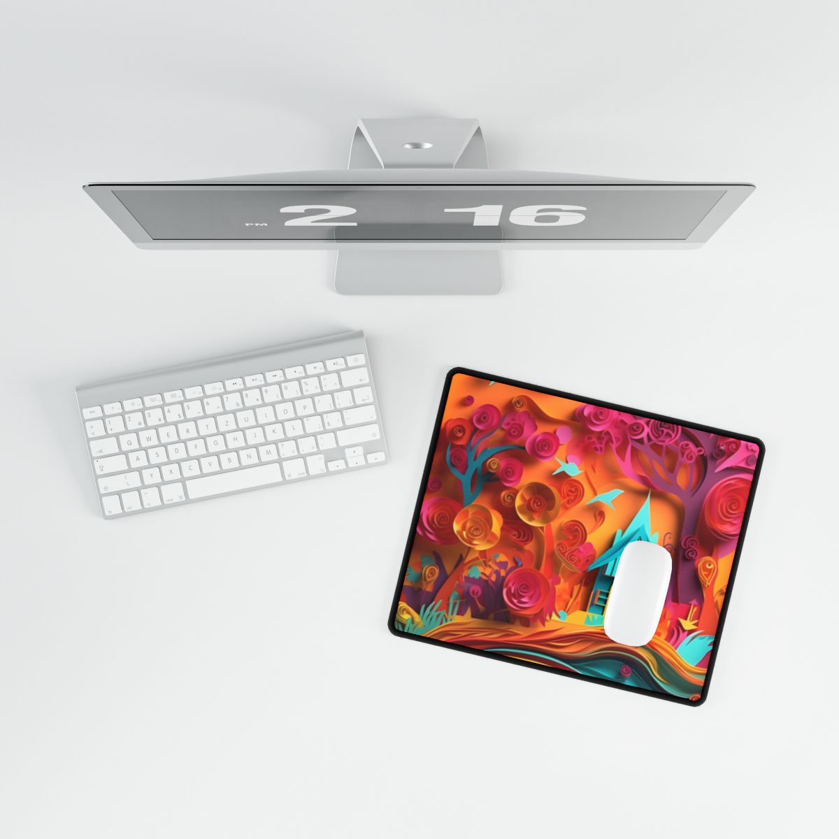 Island Oasis: Colorful Paper Quilling Paradise - Desk Mat