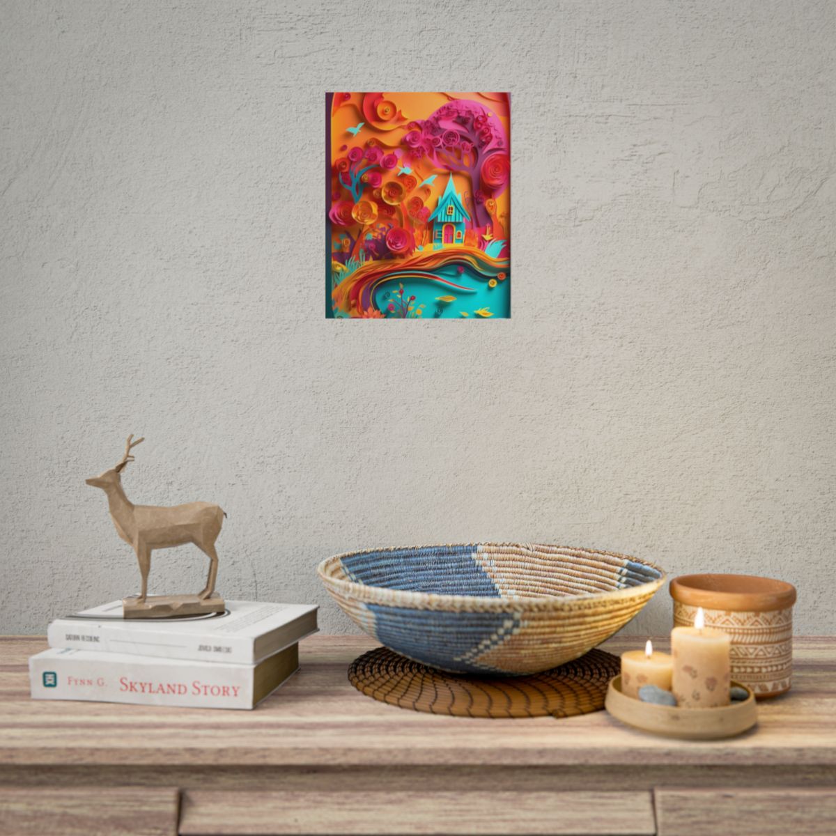Island Oasis: Colorful Paper Quilling Paradise - Poster