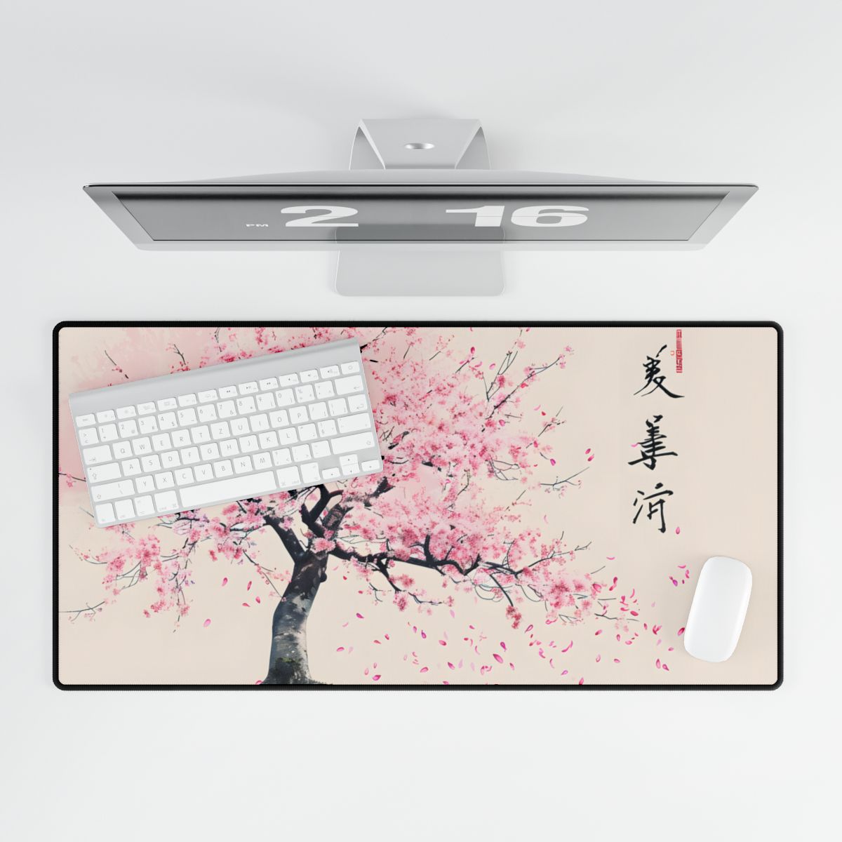 Japanese Cherry Blossom Art: Springtime Painting - Desk Mat