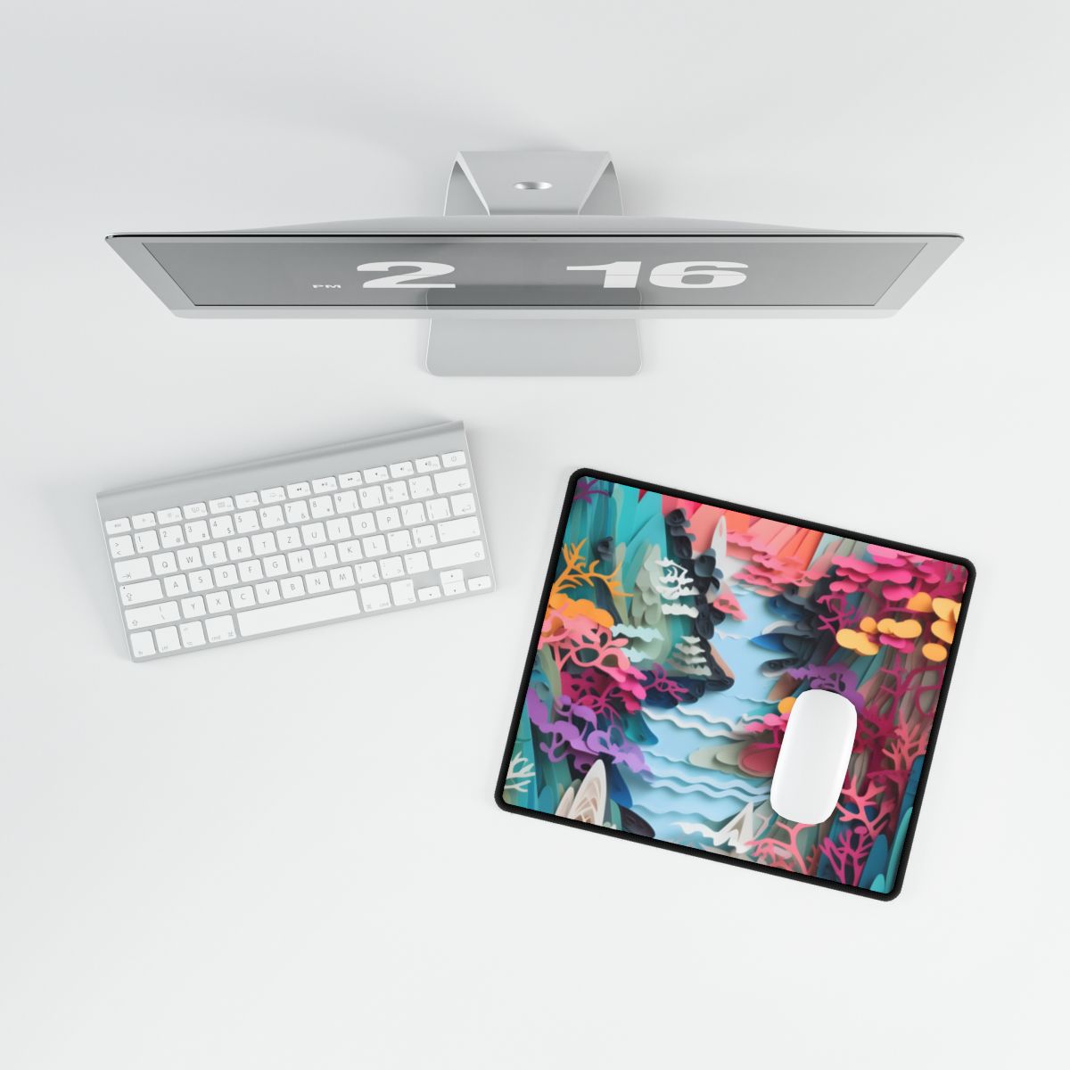 Japanese Paper Quilling Craft: Vibrant Landscape Art - Desk Mat