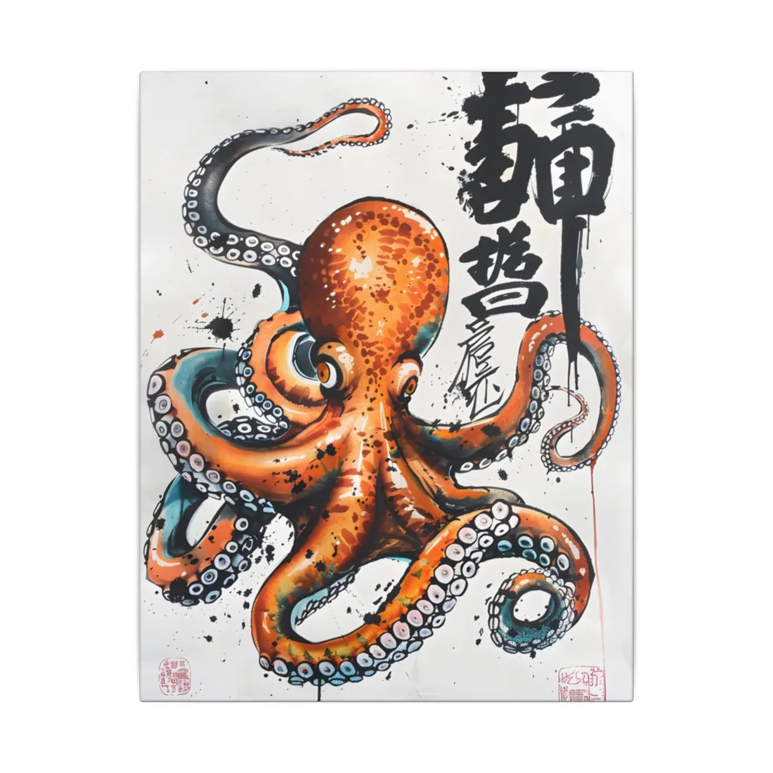 Japanese Ukiyo-e Octopus: Traditional Artwork Print - Canvas