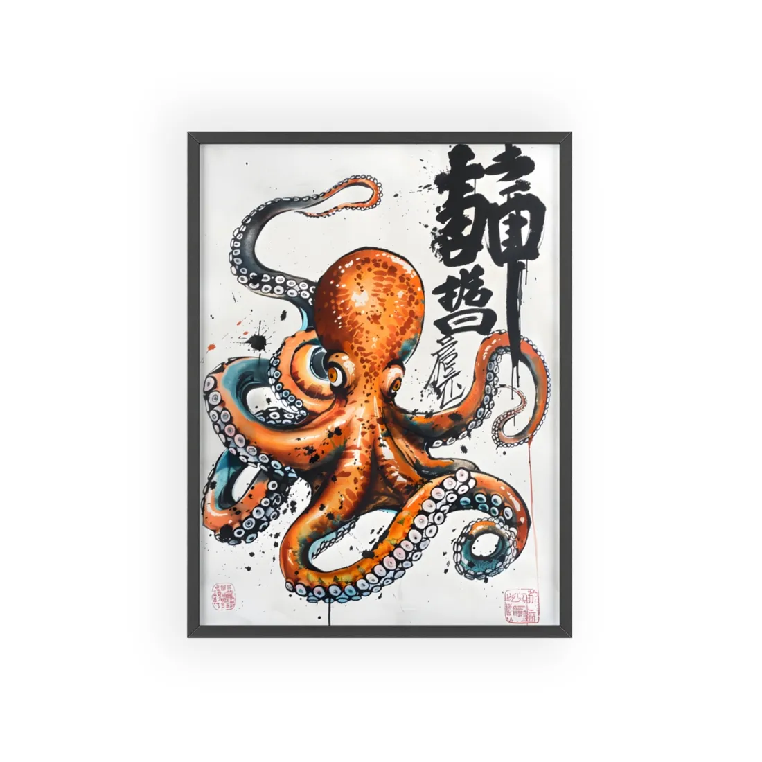 Japanese Ukiyo-e Octopus: Traditional Artwork Print - Framed Poster