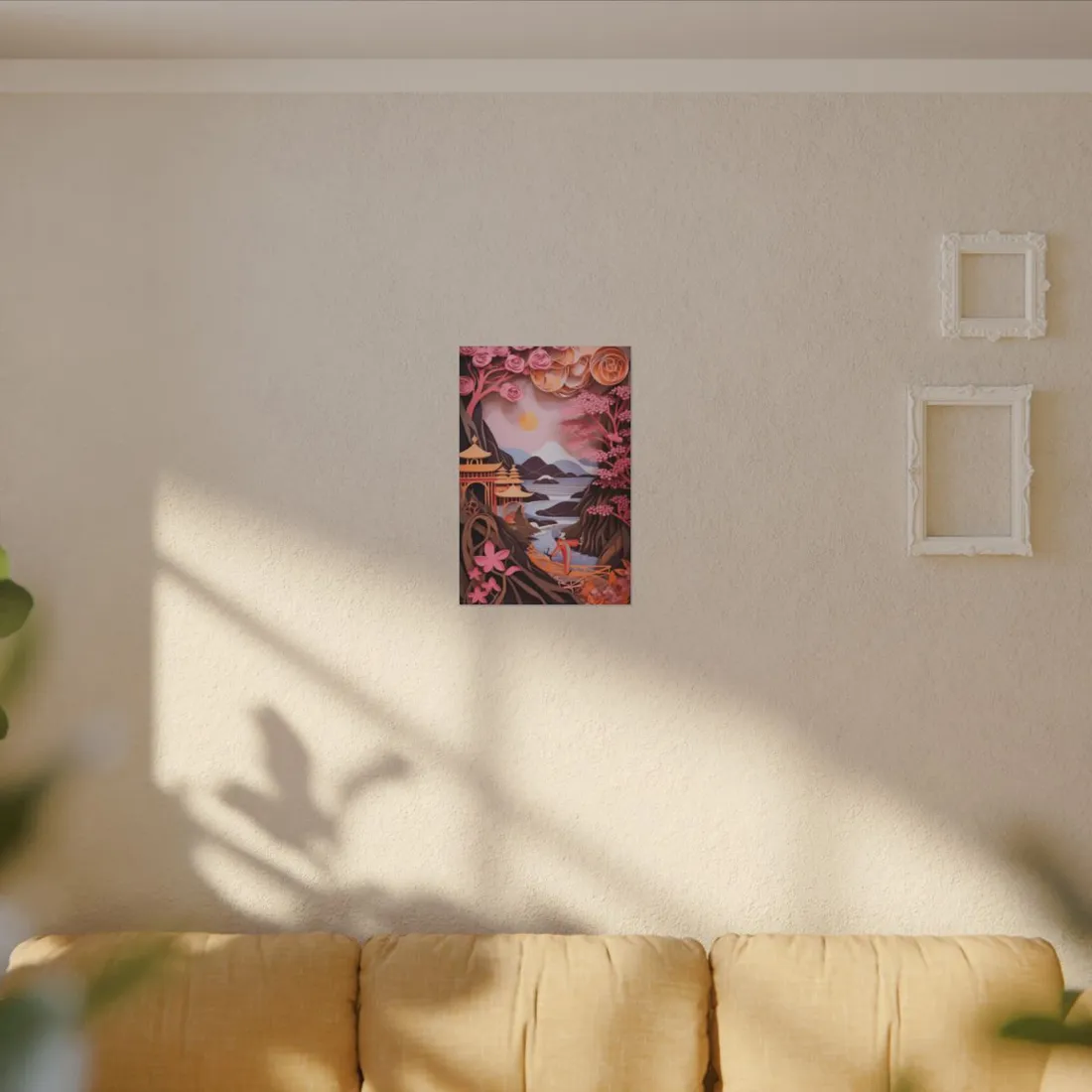 Japanese Vibrance: Eye-Catching Paper Quilled Landscape Art - Canvas