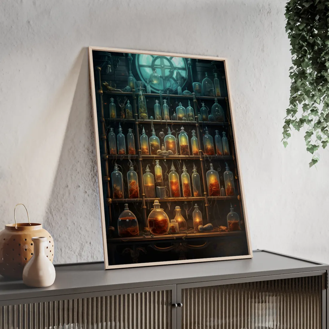 Lab Secrets: A Mysterious Science Experiment Unveiled - Framed Poster