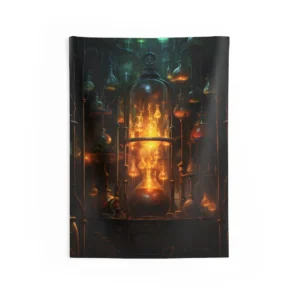 Glowing Alchemist’s Laboratory Wall Tapestry