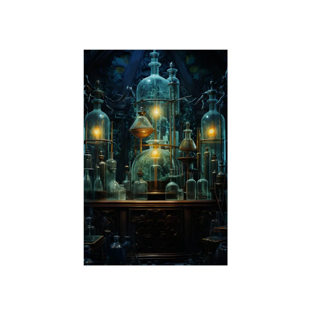 Laboratory Scene: Scientist in Chemical Research - Metal Poster