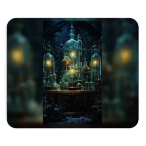 Glass Bottles in Alchemist Laboratory Mouse Pad
