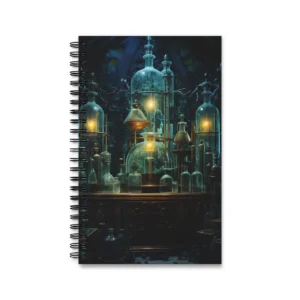 Glass Bottles in Alchemist Laboratory Spiral Notebook