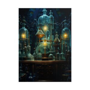 Glass Bottles in Alchemist Laboratory Poster