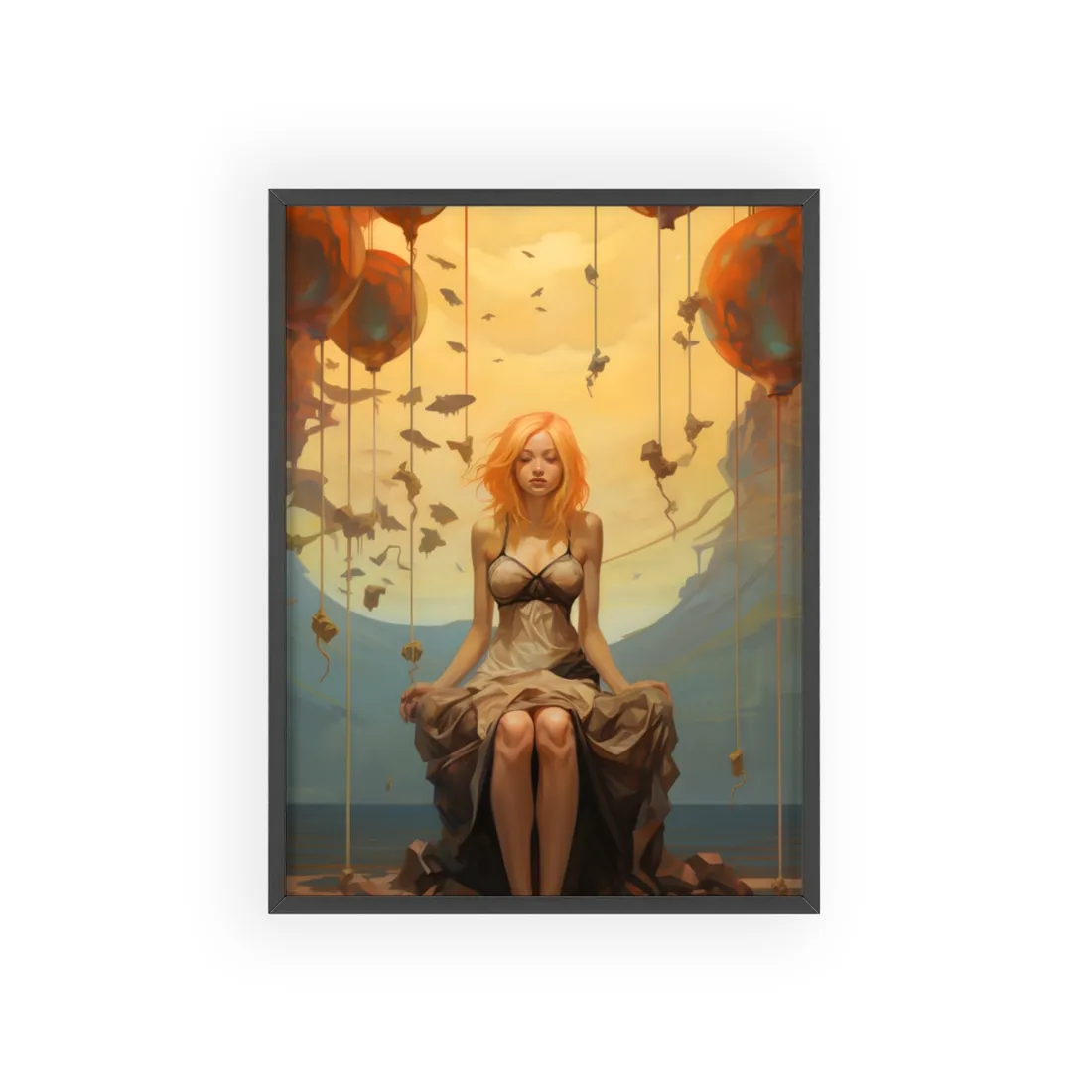 Leg Study in Natural Light: Dark Art Photography - Framed Poster