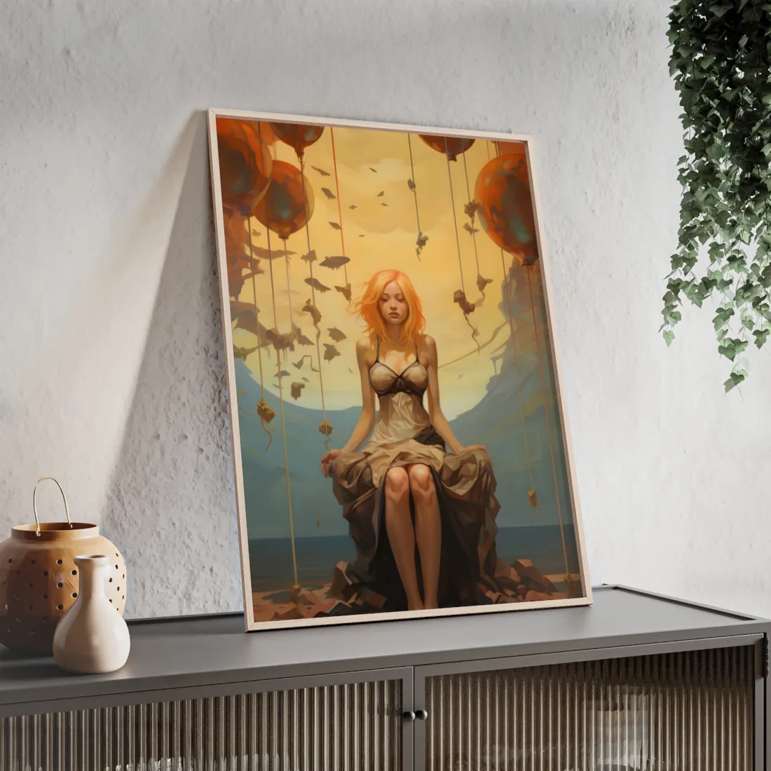 Leg Study in Natural Light: Dark Art Photography - Framed Poster