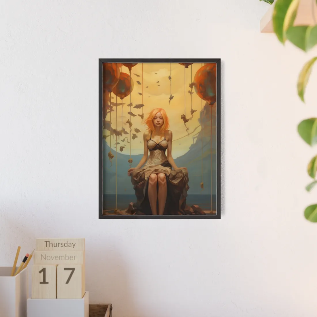 Leg Study in Natural Light: Dark Art Photography - Framed Poster