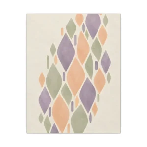 Pastel Leaf Shapes Pattern Canvas Print